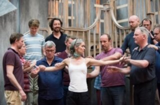 Sara Brodie (Associate Director and Movement) with The Chorus of Breaking the Waves. Credit Julie Howden..jpg