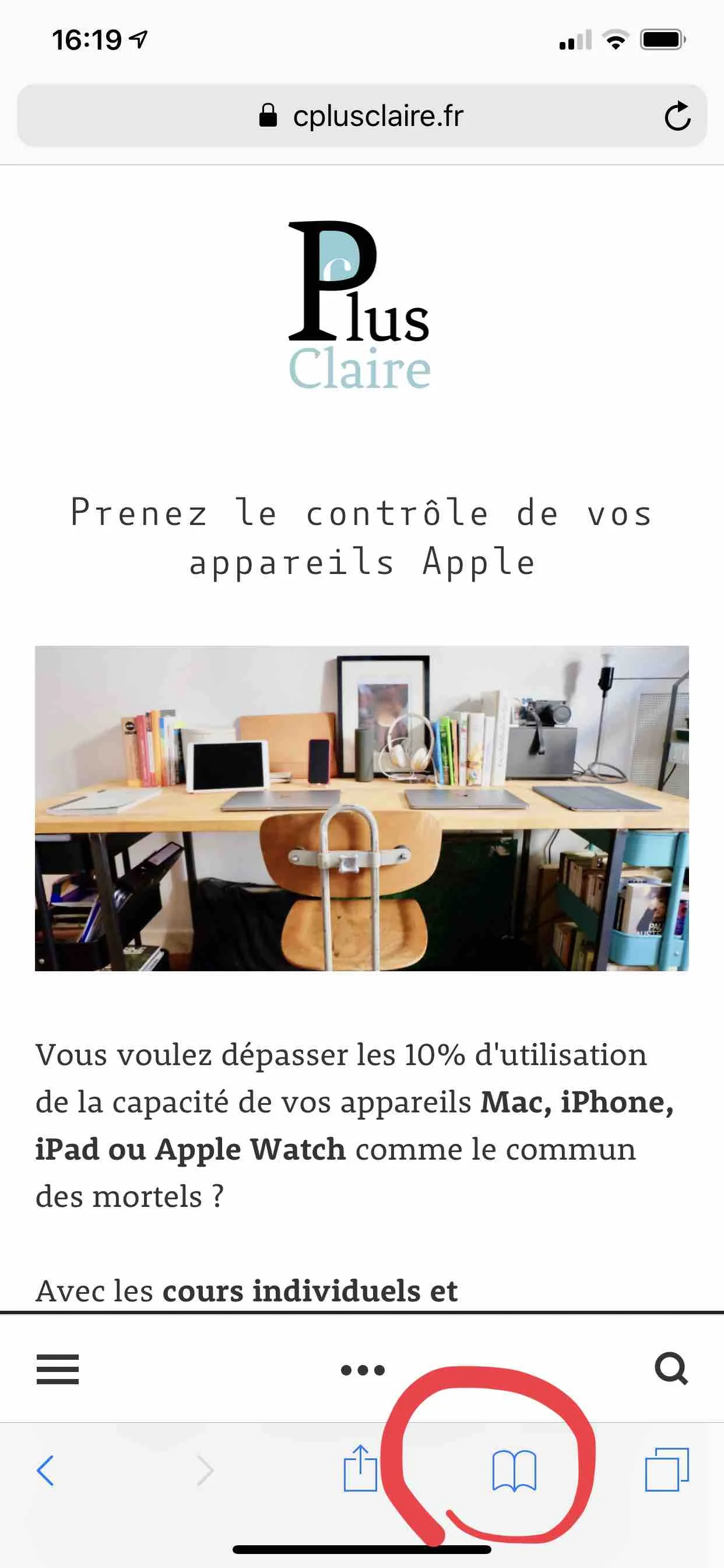 Apple_iPhone_Safari_Signet_liste de lecture_Web_Internet
