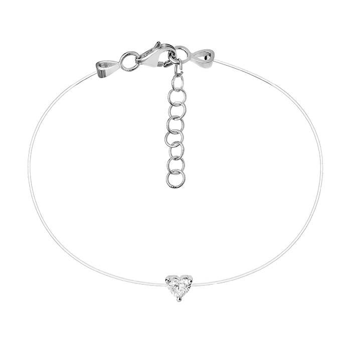 Stainless Steel Open Love Heart Charm Snake Chain Adjustable Copper & Silicone Slider/ Slide Lock Anklet Stainless Steel Open Love Heart Charm Snake Chain Adjustable Copper & Silicone Slider/ Slide Lock Anklet