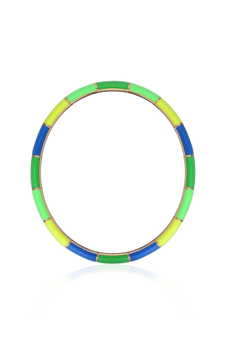 MSB JEWELLERY_ enamel bracelet green blue3.JPG