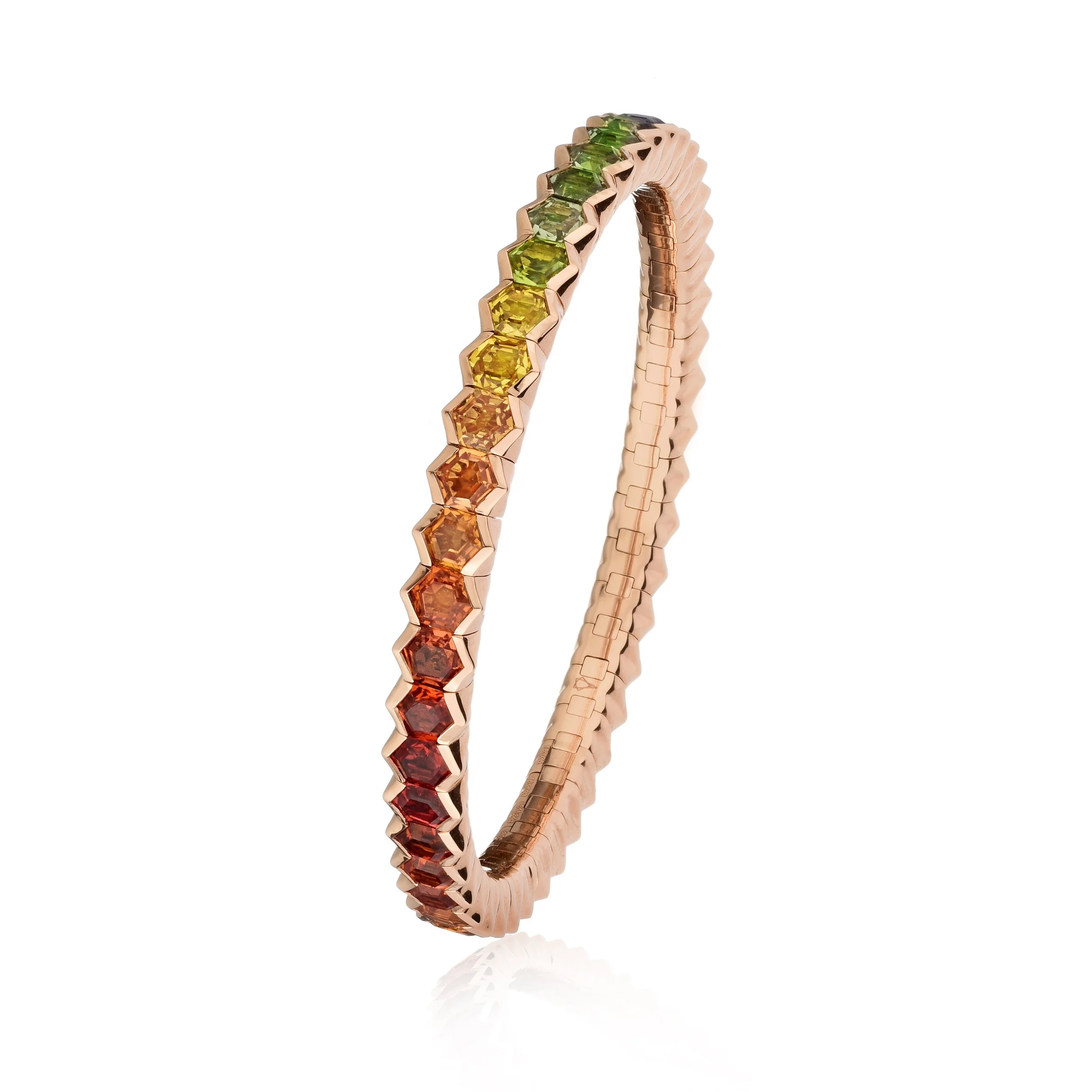 Missbach_rainbow_hexagonal cut_sapphires_tennis.JPG