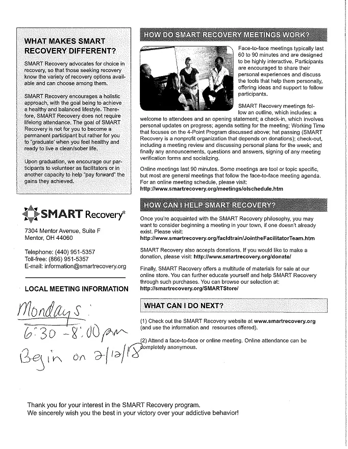 SMART Recovery Meetings — Memorial Church