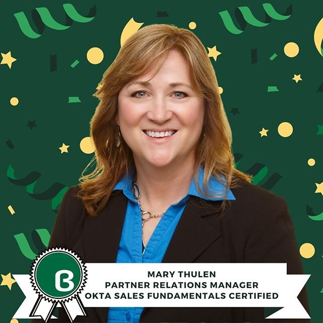 Congrats to Mary Thulen on completing her Okta Sales Fundamentals certification! #bestofthebest #bestofburwood #alwayslearning #lovewhereyouwork