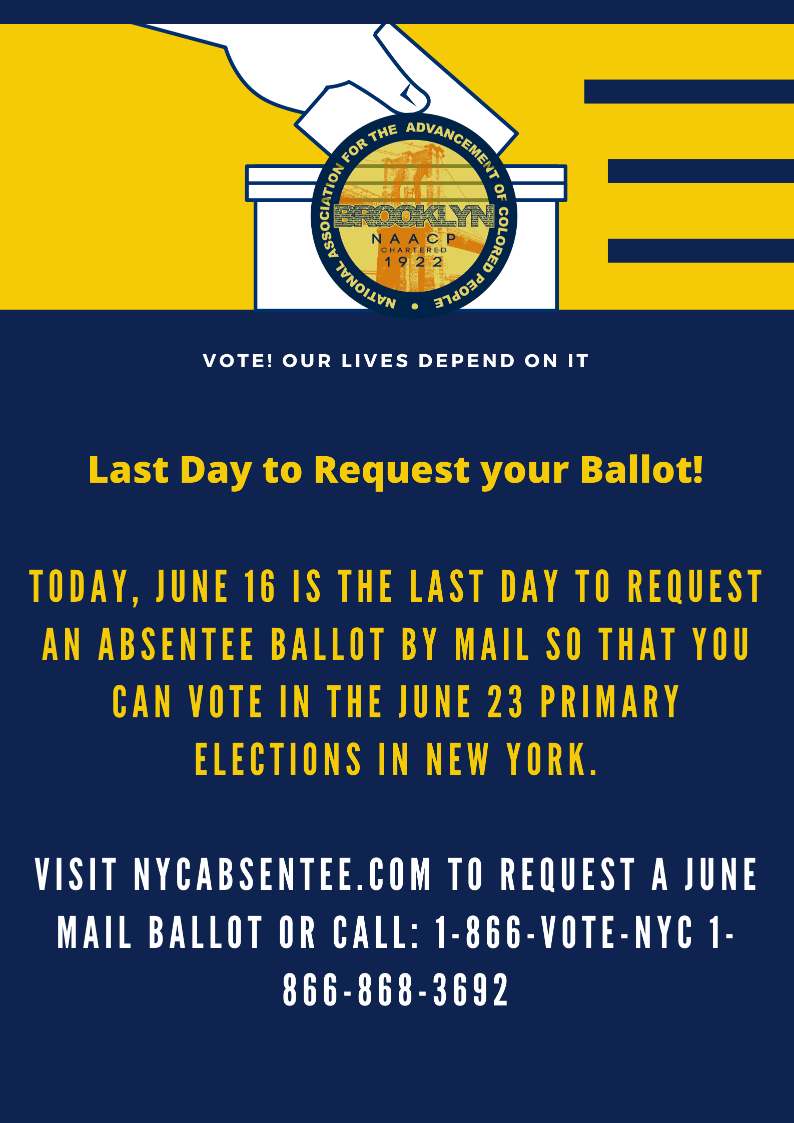  Request Absentee Ballot by June 16!