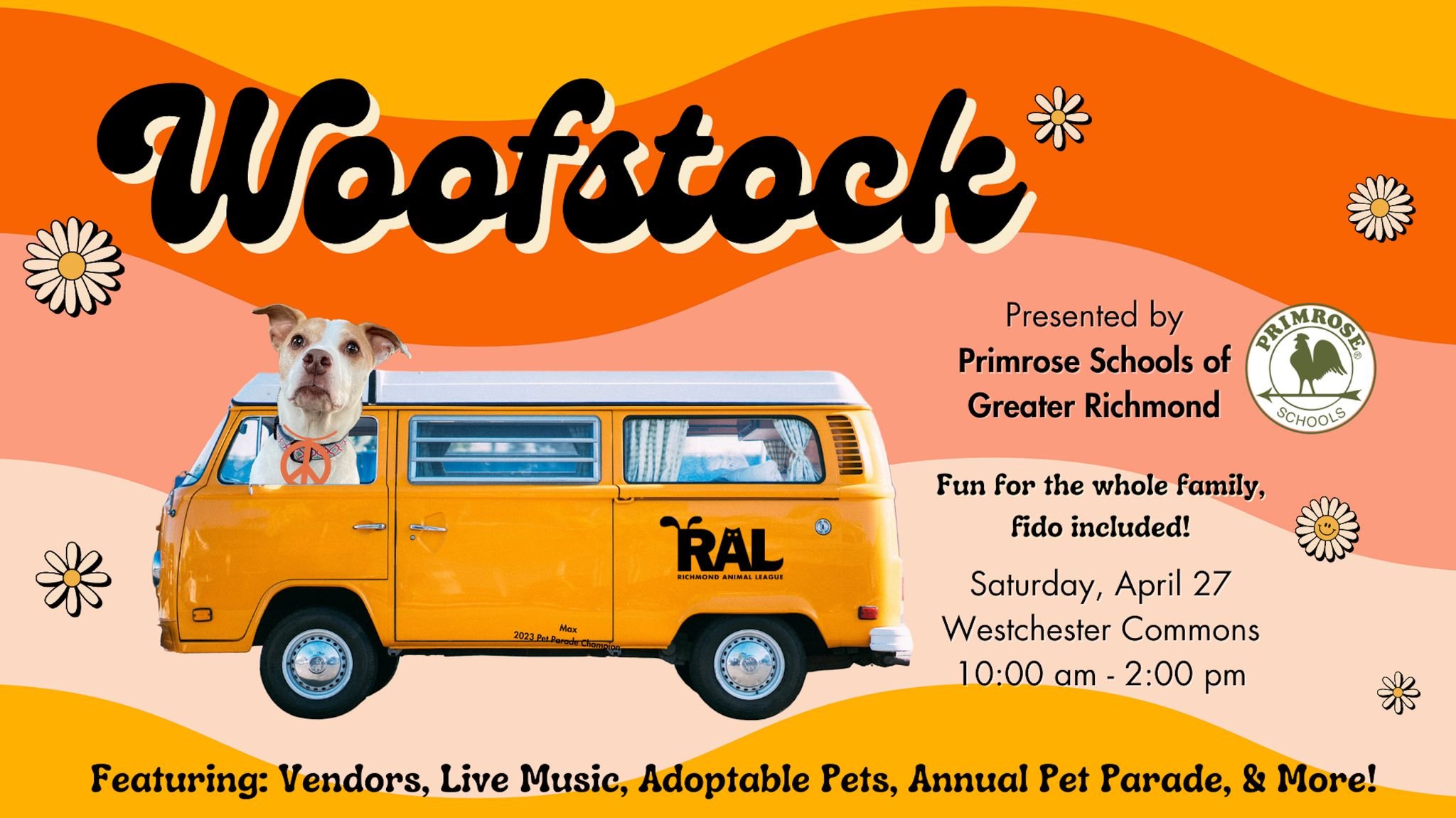 We hope to see you on Saturday at Woofstock from 10am - 2pm at Westchester Commons in Midlothian. There will be lots of vendors, activities for pets, live music and more! We&rsquo;ll be there with a few dogs available for adoption, so come on out for