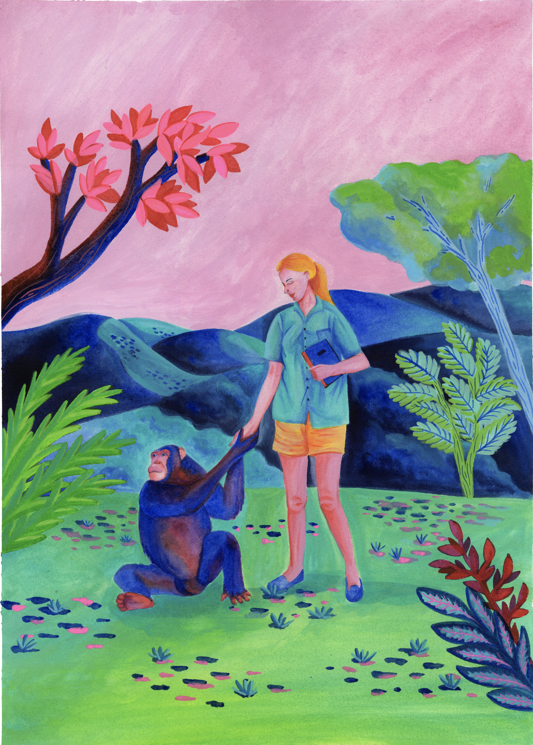 Jane Goodall, primatologue, ethologue et anthropologue britannique. Ses travaux ont permis de comprendre que les chimpanzés sont capables d'utiliser et fabriquer des outils, de chasser, mais également, qu'ils sont dotés de personnalités distinctes e…