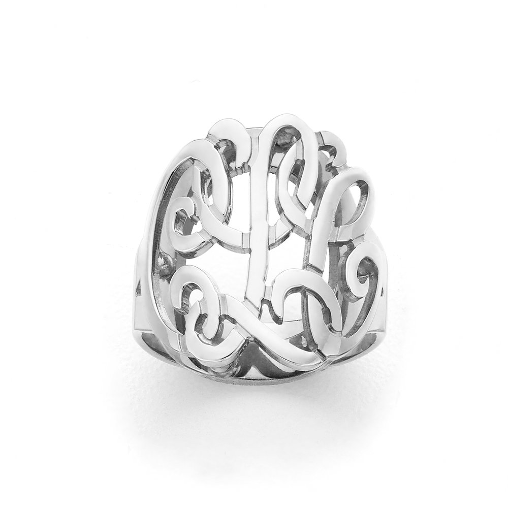 andere Vier Het is goedkoop Silver N Style | MONORG1 - Personalized Monogram Ring in Sterling Silver |  Plated in White Rhodium or Yellow Gold | Fine Jewelry & More