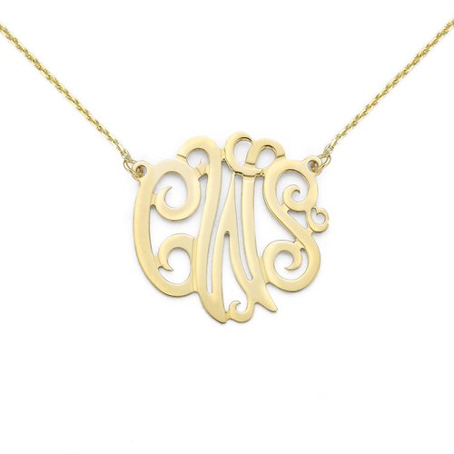 Silver N Style | MonoCZ Gold Monogram Necklace with CZ | Fine Jewelry & More