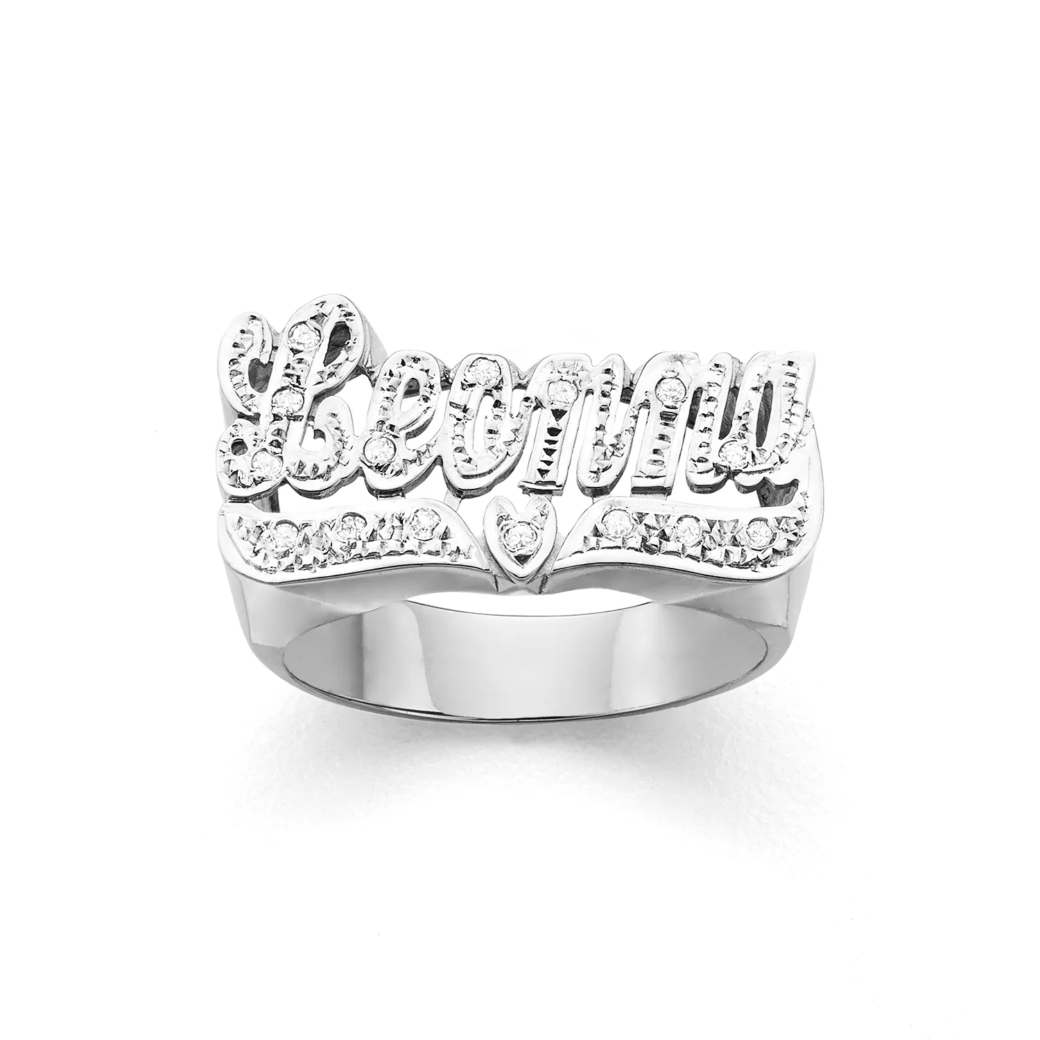 Mrs Hinch Gold-Swoosh Name Ring U2013 Tres Colori Jewelry Name