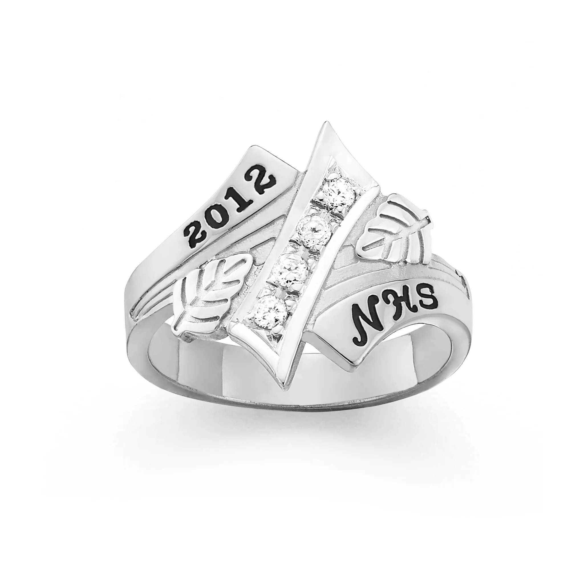 CLASS32 - Modern Leaf Class Ring | Silver