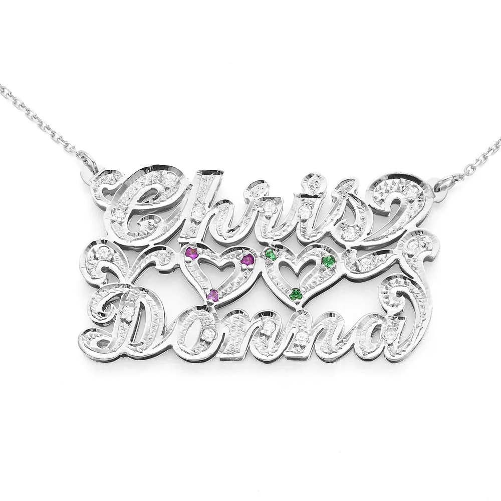 Silver N Style LEE380 Personalized Solid Gold Name Necklace