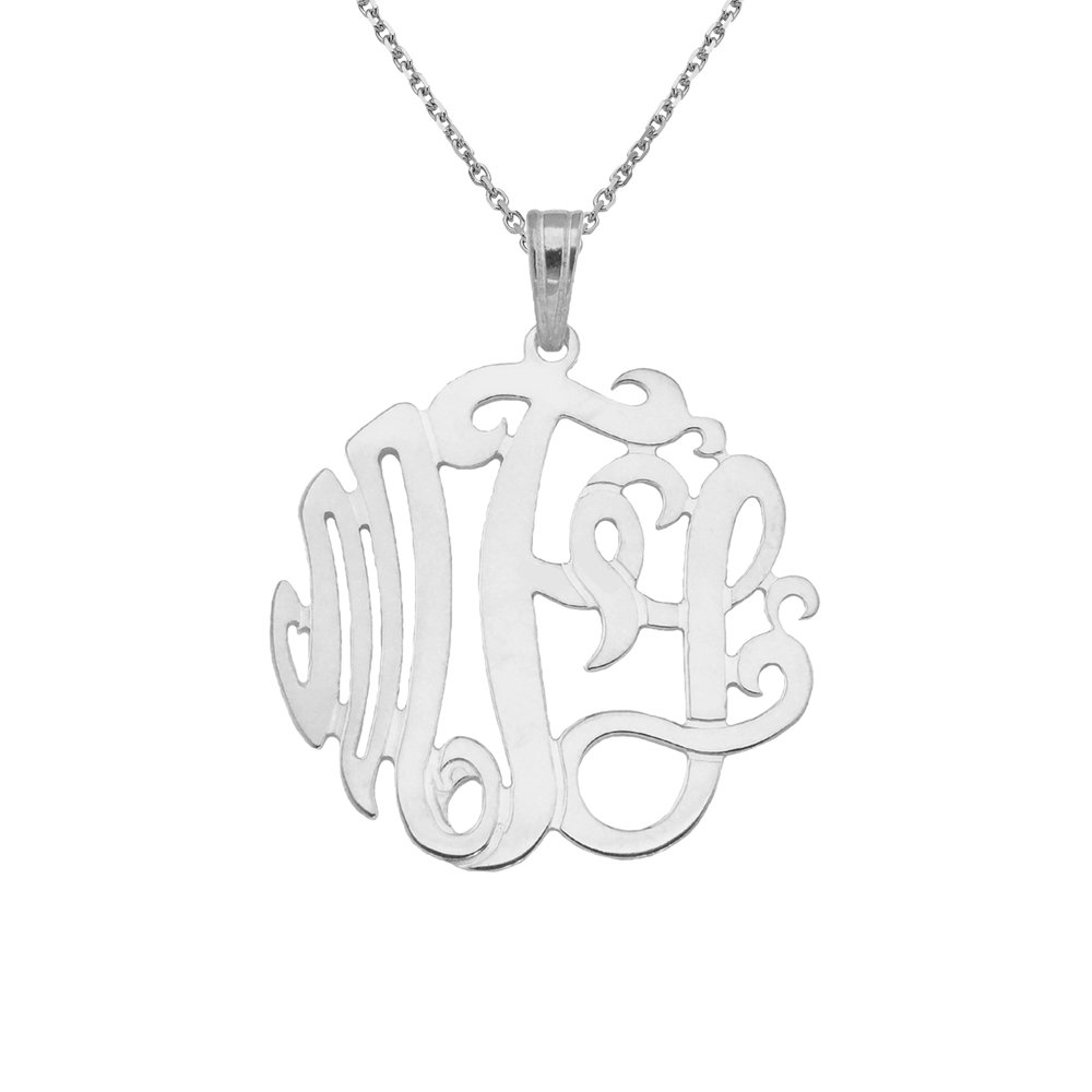 Silver N Style, MonoP Gold Monogram Pendant Necklace