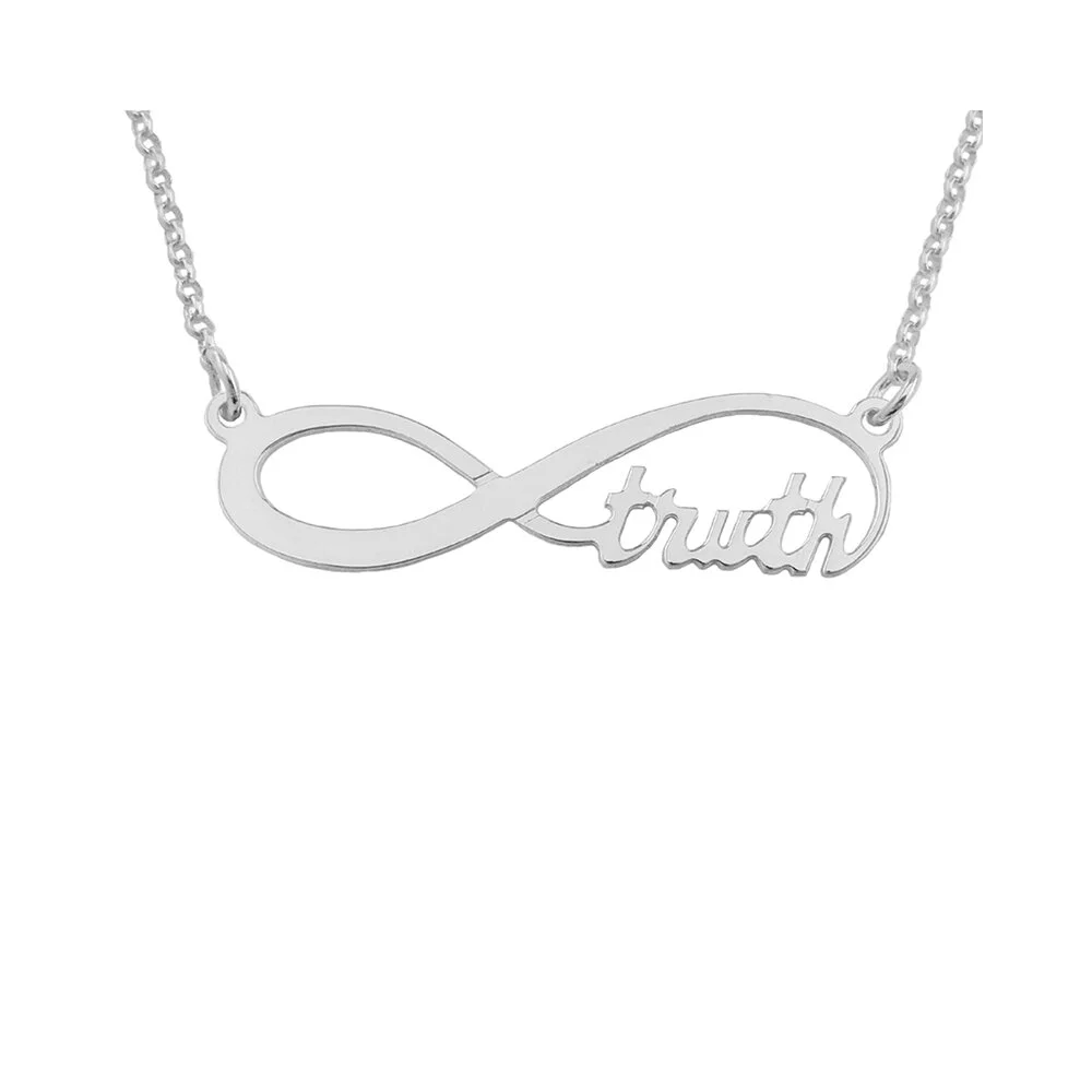 infS-02sZ Small size 1.25 inch Sterling Silver infinity truth Necklace