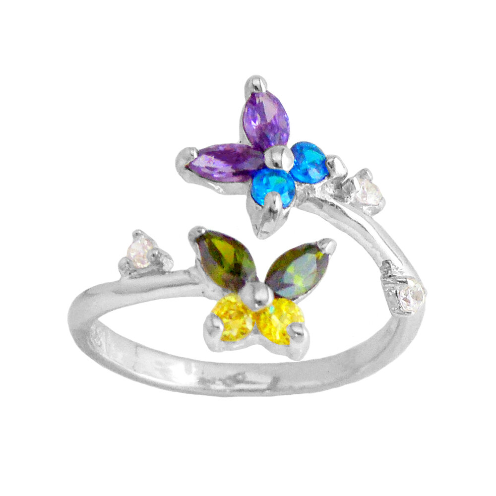 CS38Z - Colorful Flower Pinky Finger or Toe Ring