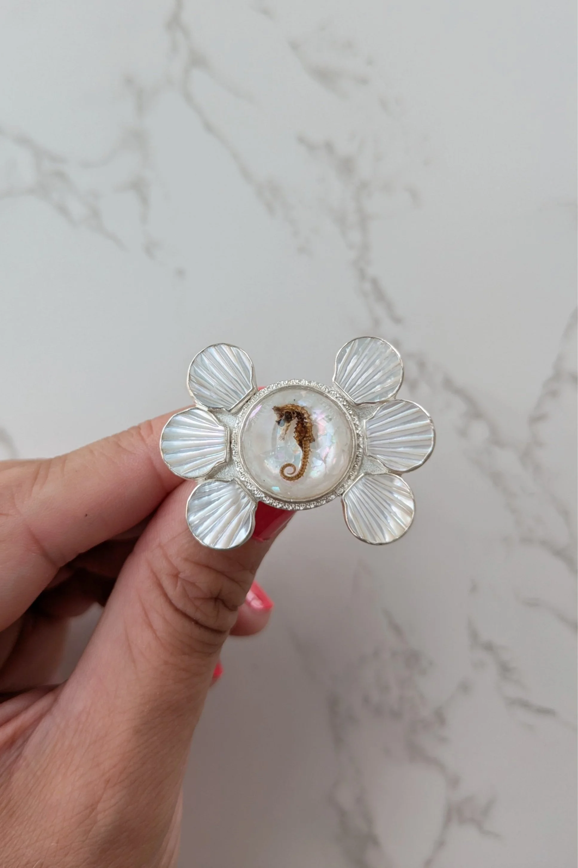 Seahorse Shell Ring
