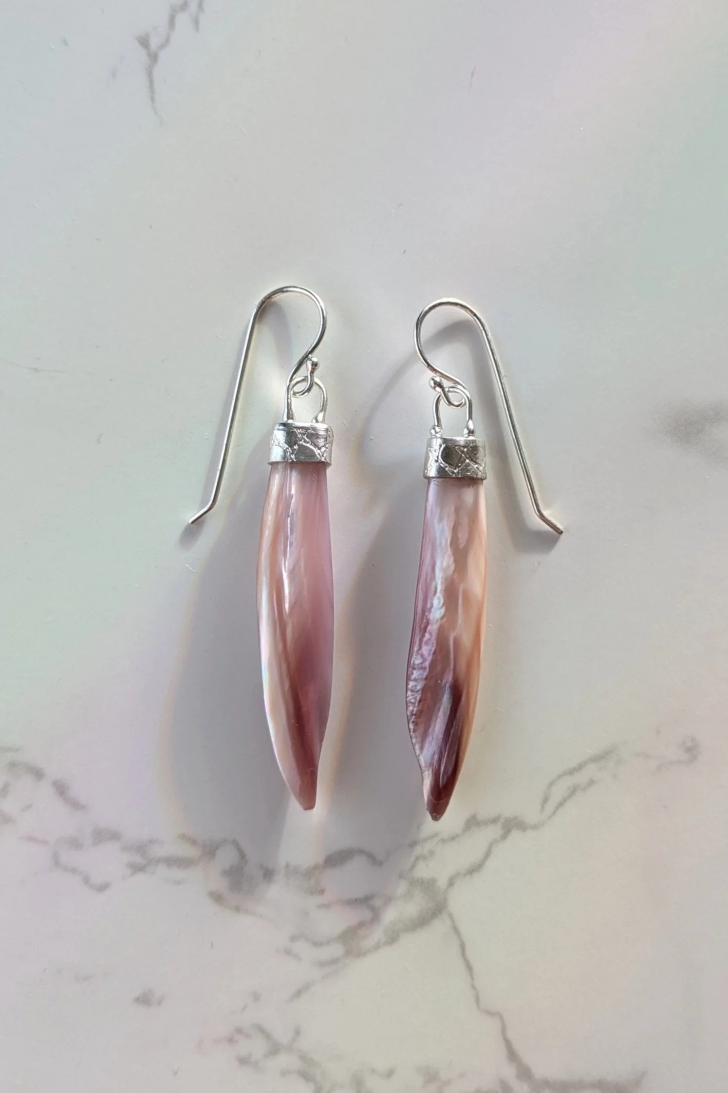 Iridescent Shell Drop Earrings