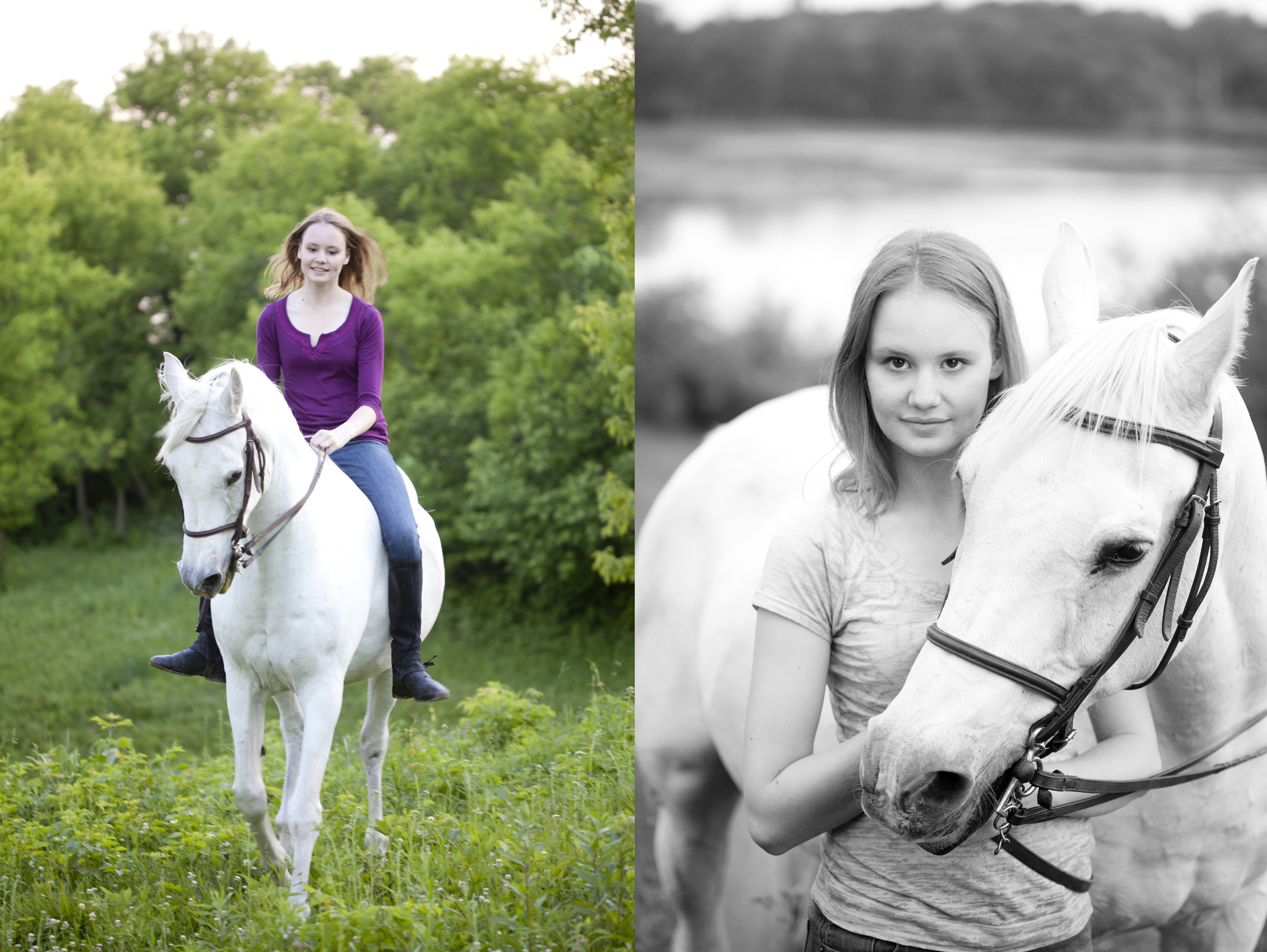 senior portrait photography girl on horse