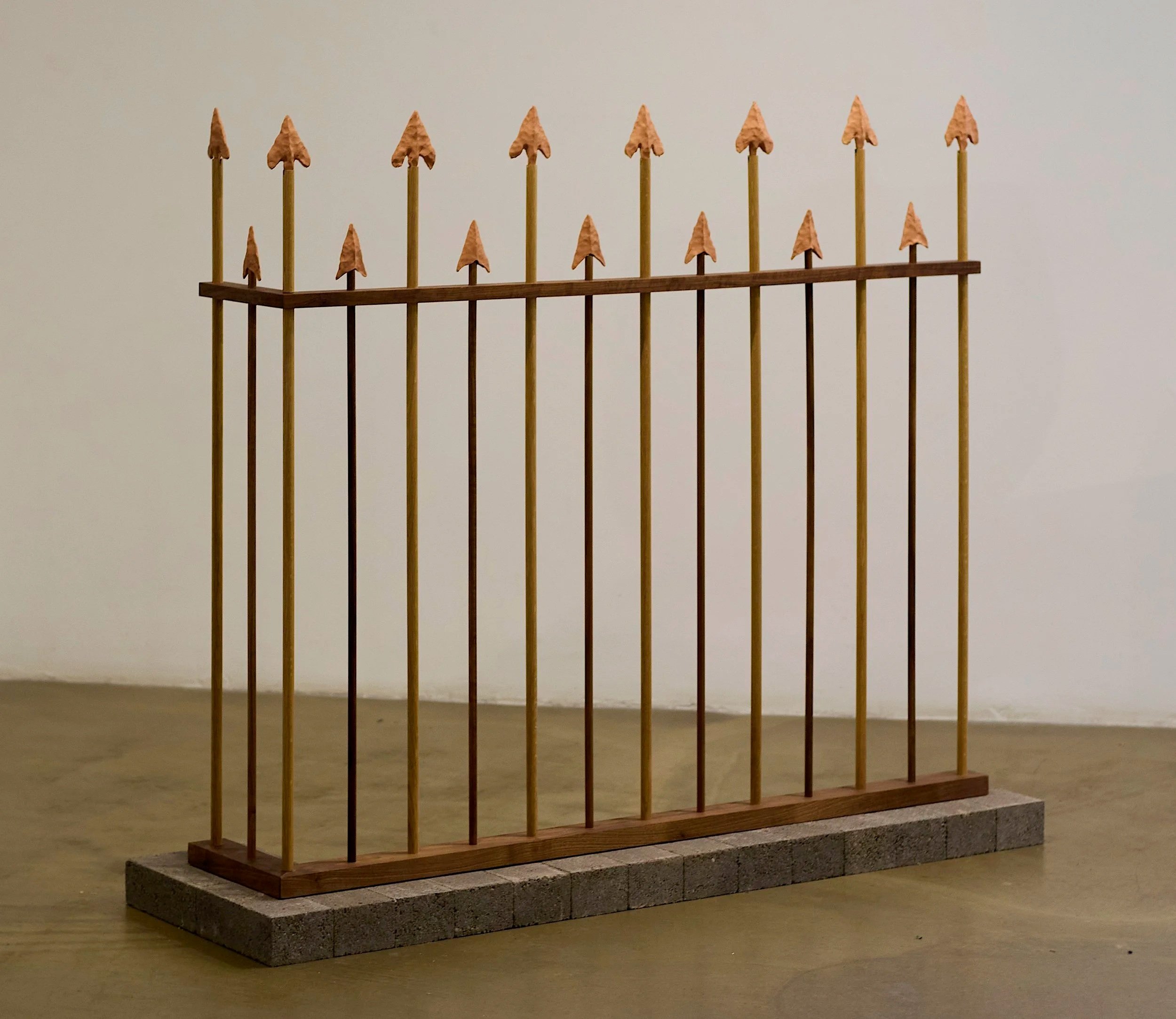   Cast concrete, friction fitted walnut &amp; oak, hand-modelled terracotta. 2023/25  