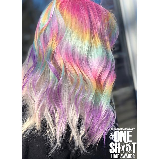 I am so grateful for @hairbychelseakerr for always letting me do whatever I want with her hair 🌟 
#btconeshot #btcfirstfeature #behindthechair #btconeshot19_vibrant #btconeshot19_unconventionalcolor #btconeshot19_creativehaircolor