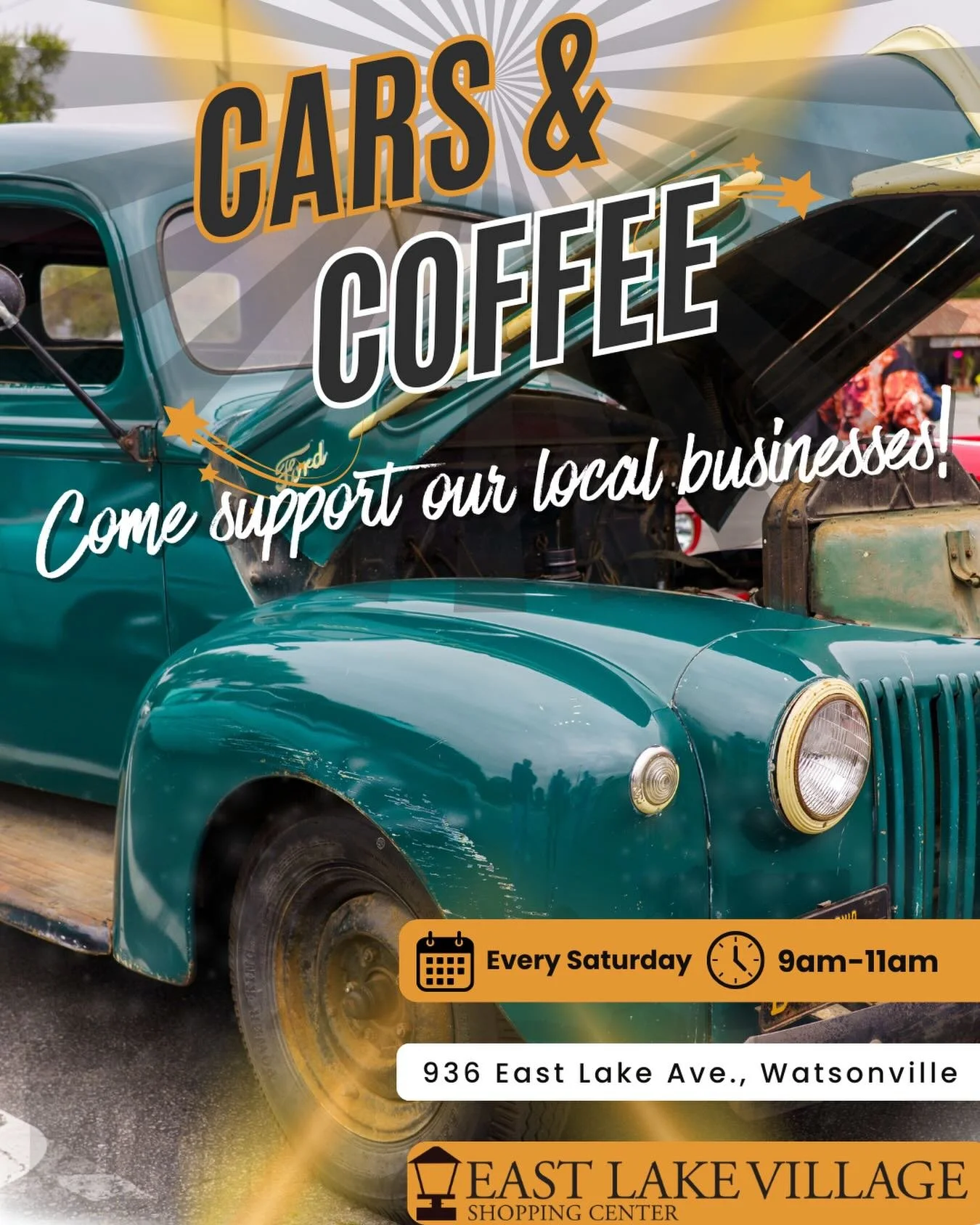 Clear skies, cool cars, hot coffee. ☕🚗 Join us this Saturday from 9&ndash;11 AM for Cars &amp; Coffee at East Lake Village Shopping Center&mdash;talk cars, grab breakfast and a latte, and support your favorite local spots while you&rsquo;re here.

#