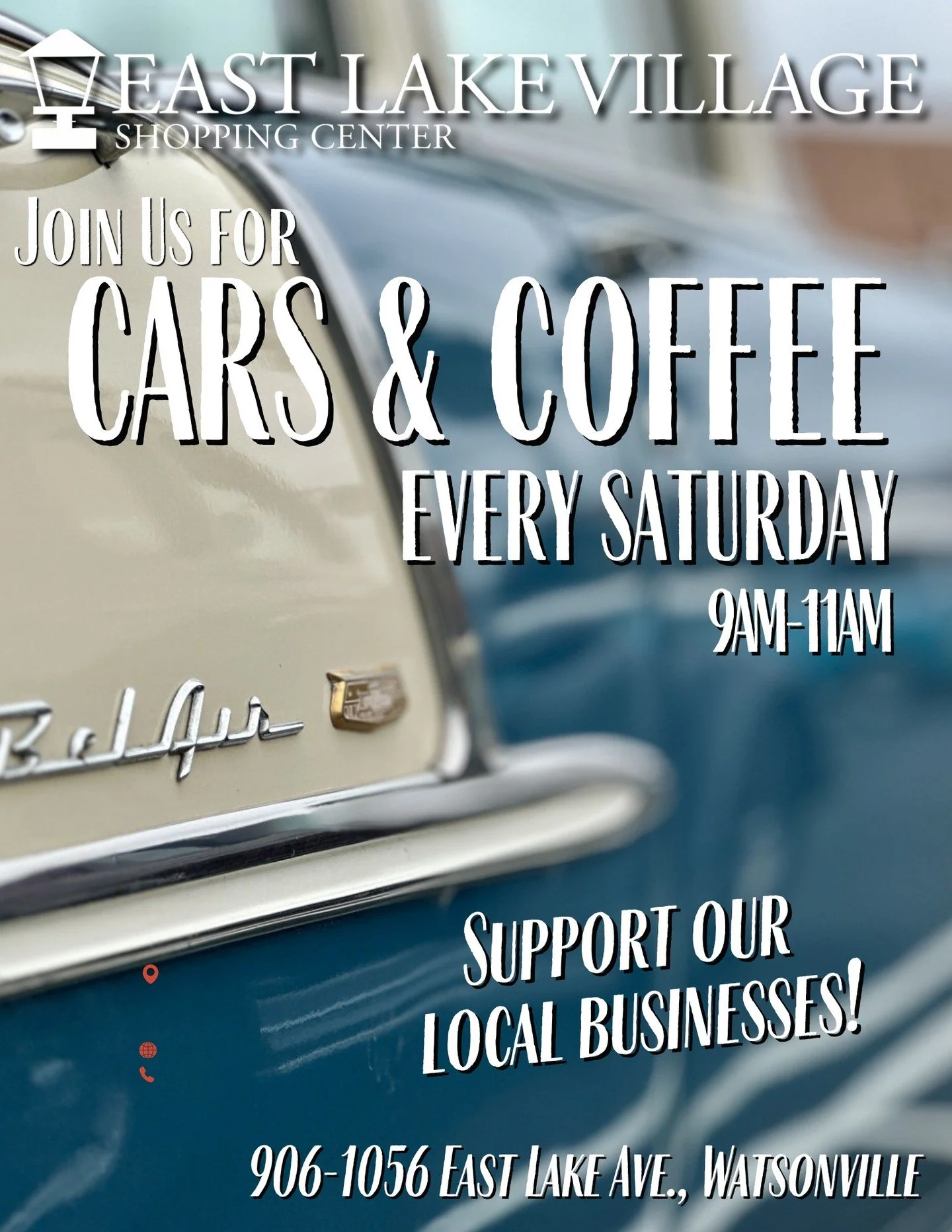 Start your engines and join us for Cars &amp; Coffee every Sunday at East Lake Village from 9&ndash;11am. Cruise in, grab your favorite drink, and stroll the lot checking out classic rides, modern builds, and everything in between. While you&rsquo;re