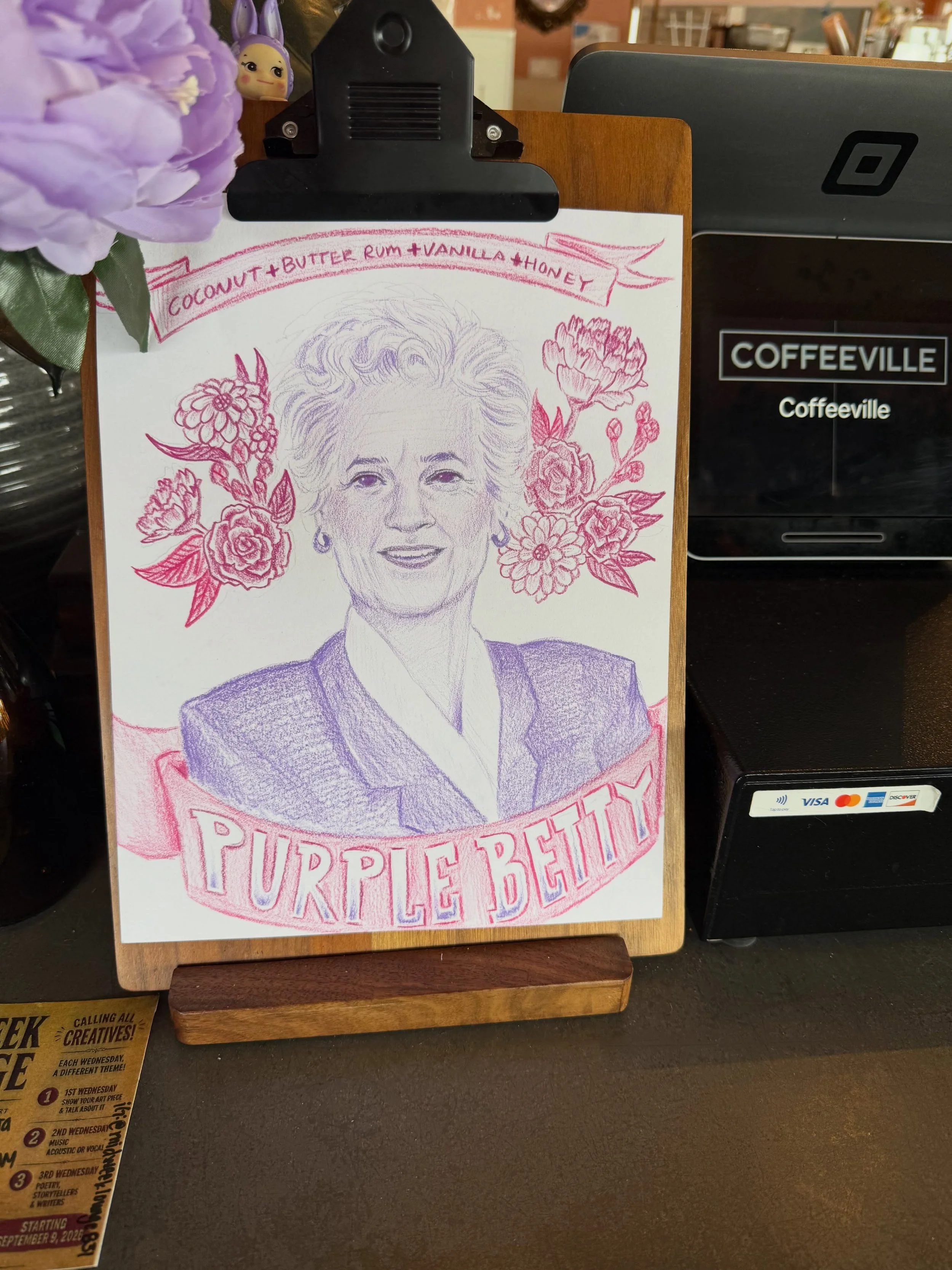 This is what community looks like. ❤️☕️

Betty, former Mayor of Watsonville and a familiar face at @coffeevillewatsonville, was captured perfectly in this portrait drawn by Coffeeville employee Isaak.

He speaks so fondly of Betty as a regular at the