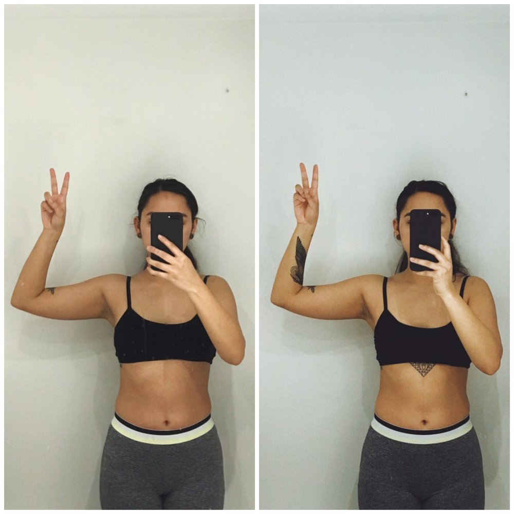 Sweat with Kayla before and after