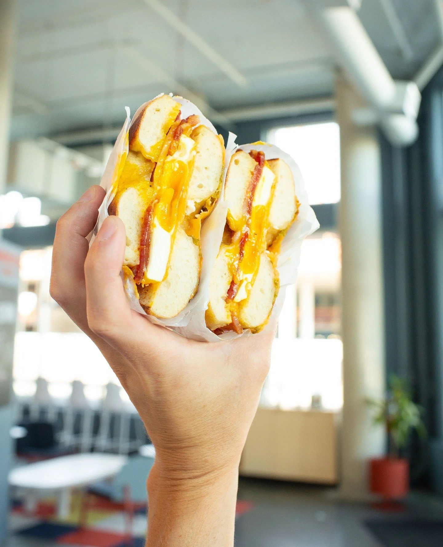 The perfect breakfast, in our opinion. Fried egg, applewood smoked bacon, and cheddar cheese on your choice of bagel.⁠
⁠
Open at 7 AM daily.⁠
⁠
#SeattleBagels #Bagels #SeattleBreakfast #RedmondBagels