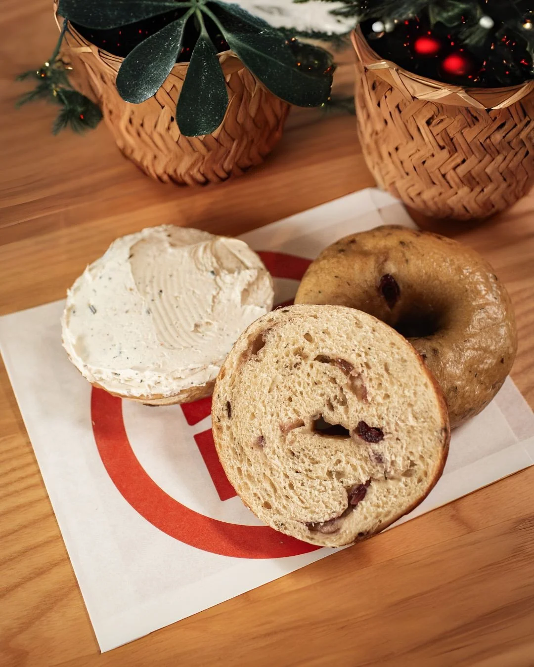 Forget cookies&mdash;Santa wants our seasonal caramelized onion &amp; cranberry bagel with goat cheese, rosemary, and black pepper schmear. He told us himself.⁠
⁠
#SeattleBagels #Bagels⁠