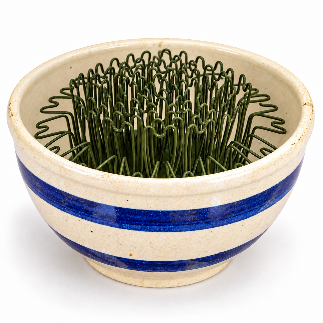 Cobalt-Striped Bowl with Olive Flower Frog.png