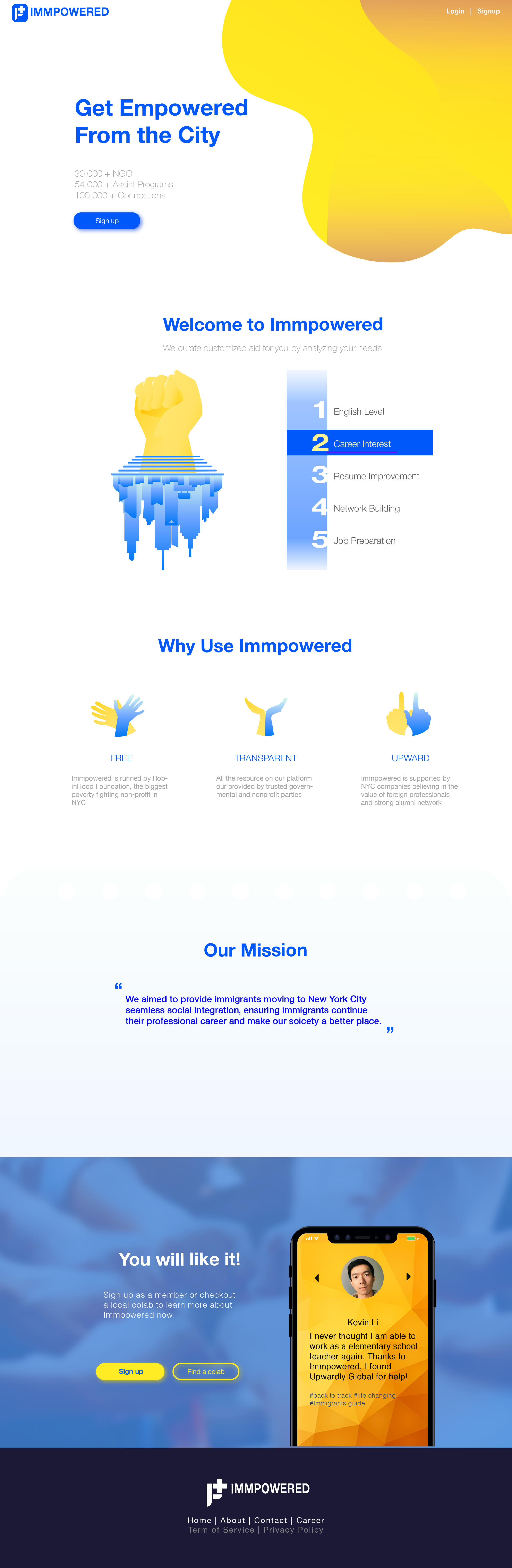 Hi fi prototype mainpage