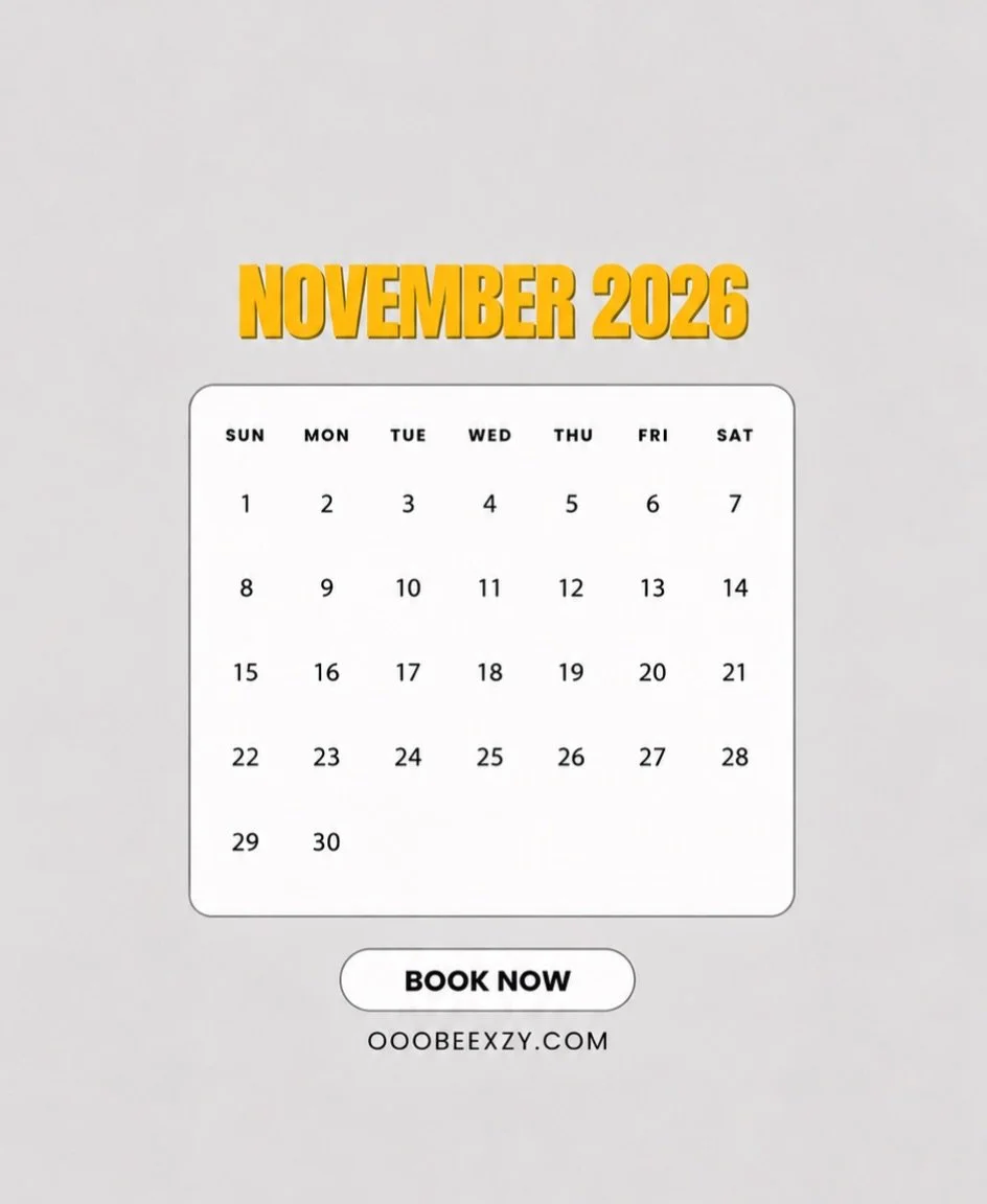 RETURNING CLIENTS ONLY! November is OPEN.