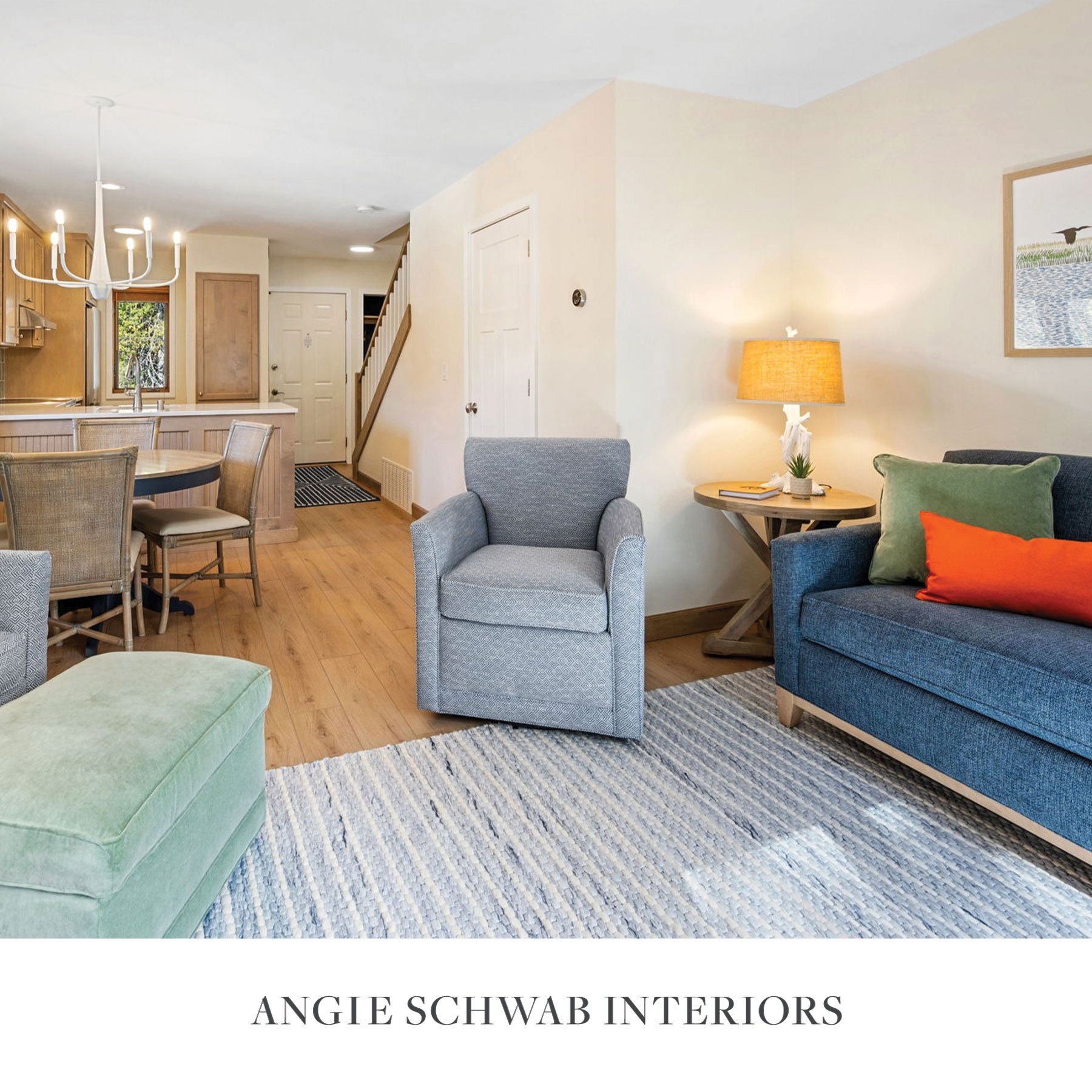 Welcome to your Door County home away from home.
This inviting space at A8 Evergreen Hill was designed with comfort and personality in mind&mdash;from the cozy swivel chair to the playful palette that echoes the shoreline just minutes away.

Ready to