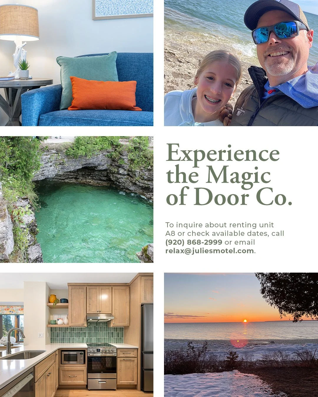 If you&rsquo;ve been dreaming about a Door County getaway, now&rsquo;s the time to start planning. Late summer and early fall 2026 are filling quickly&mdash;think warm days, crisp evenings, and that perfect golden shoreline glow 🍂☀️

And yes&hellip;