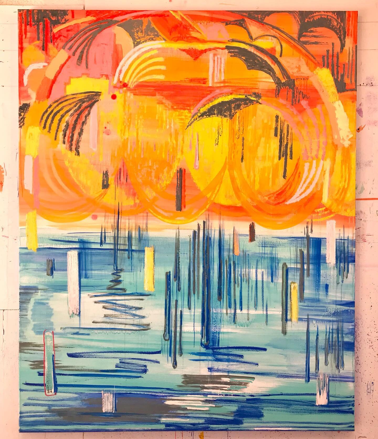 Orange Juice Sunshine, 2021
oil, enamel, canvas, 60&rdquo; x 48&rdquo;
#annaschachte #2021