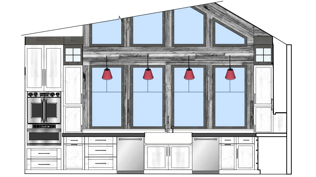 Interior Elevation @ Sink Wall / Kitchen Vault