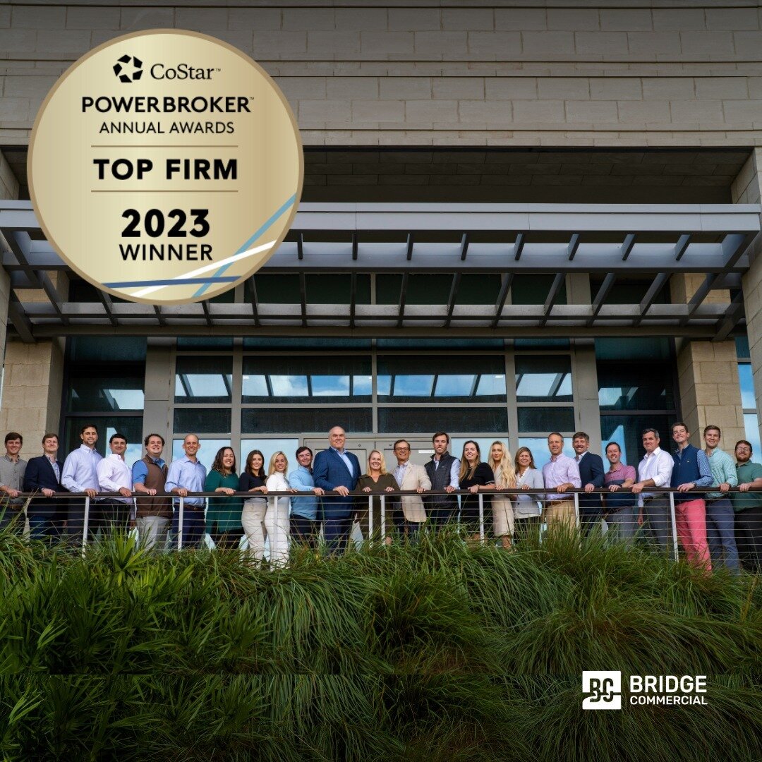 Bridge Commercial is thrilled to be recognized by CoStar for the 5th consecutive year as Top Firm in 2023! CoStar Power Broker Top Firm is the industry&rsquo;s most prestigious award, honoring the very best brokers and brokerages in commercial real e