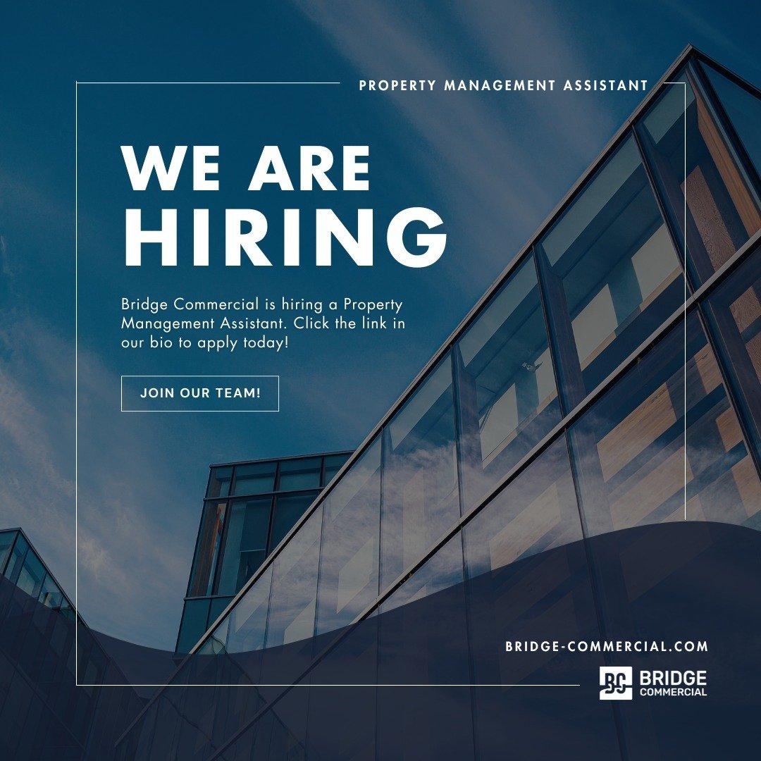 NOW HIRING: Bridge Commercial is hiring a Property Management Assistant in Charleston, South Carolina. Click the link in our bio to apply today!⁠
⁠
#bridgecommercial #charlestonsc #propertymanagementassistant #commercialrealestate #cre