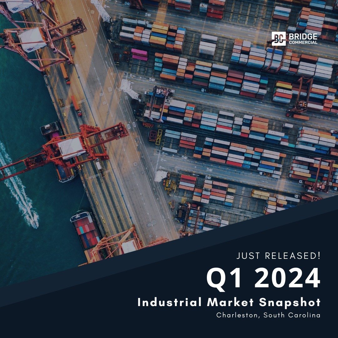 The stats are in! Click the link in our bio to view Bridge Commercial's Q1 2024 Charleston Industrial Market Report to stay current on today's market trends.⁠
⁠⁠
We invite you to review the report and share your thoughts on Q1's industrial market. Cl