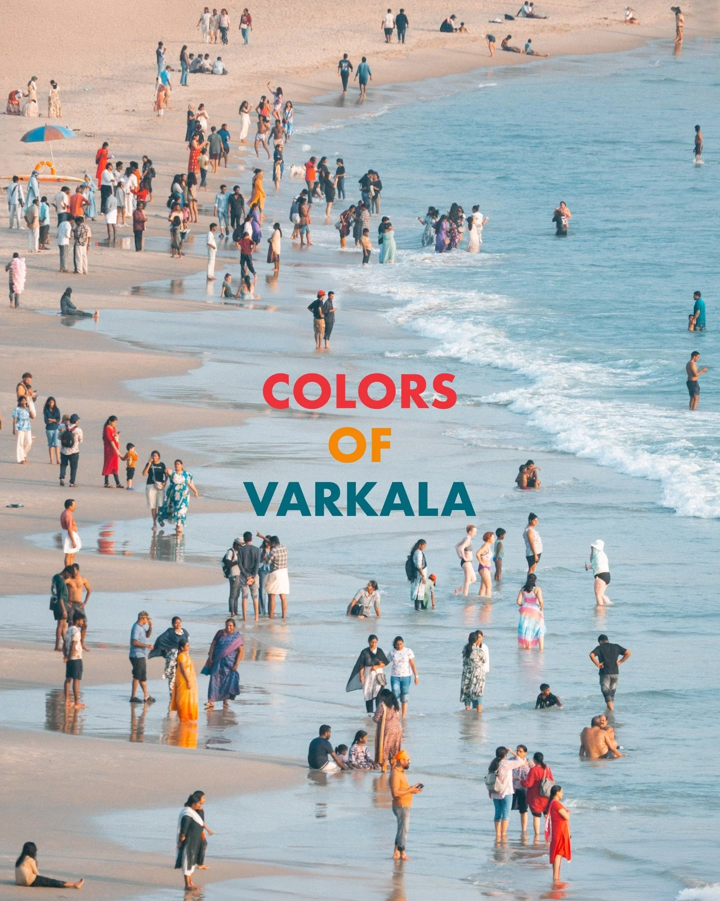 Colors of #Varkala - where the Arabian Sea meets cliffs, and every corner feels alive with color. From sun-washed beaches and busy streets to palm trees dancing in the breeze. Black-and-yellow tuktuks weaving through town, wandering dogs, curious squ