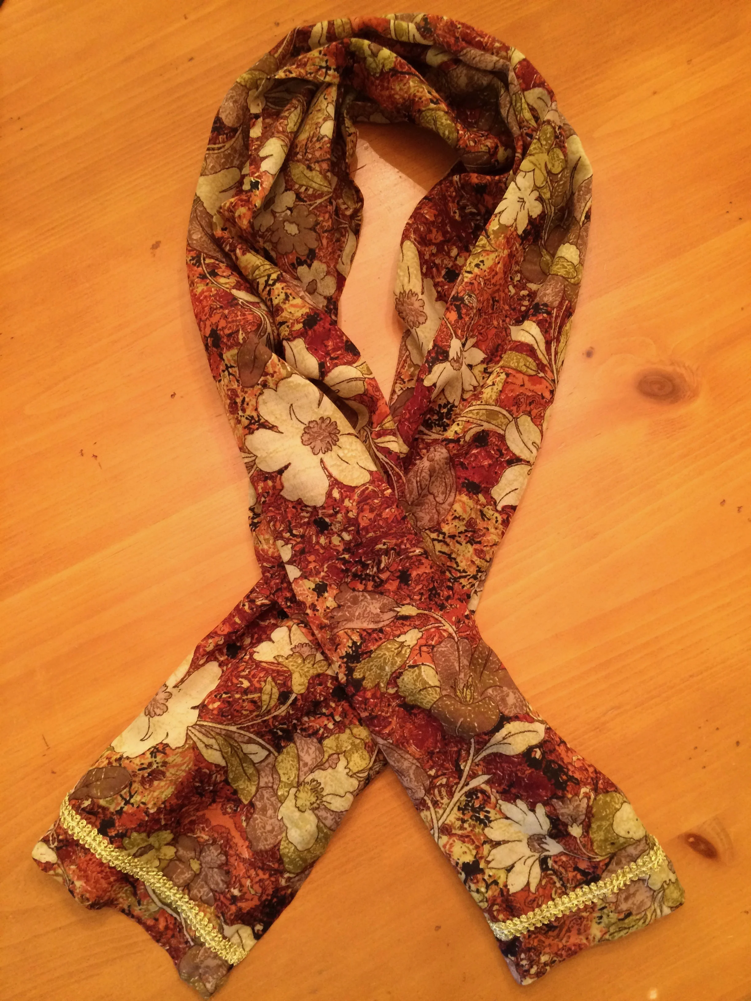 Autumn Floral Border Scarf (Final Sale)