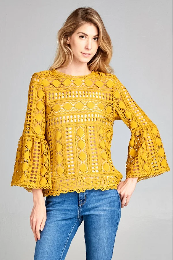 Alice Bell Sleeve Lace Top (Final Sale)