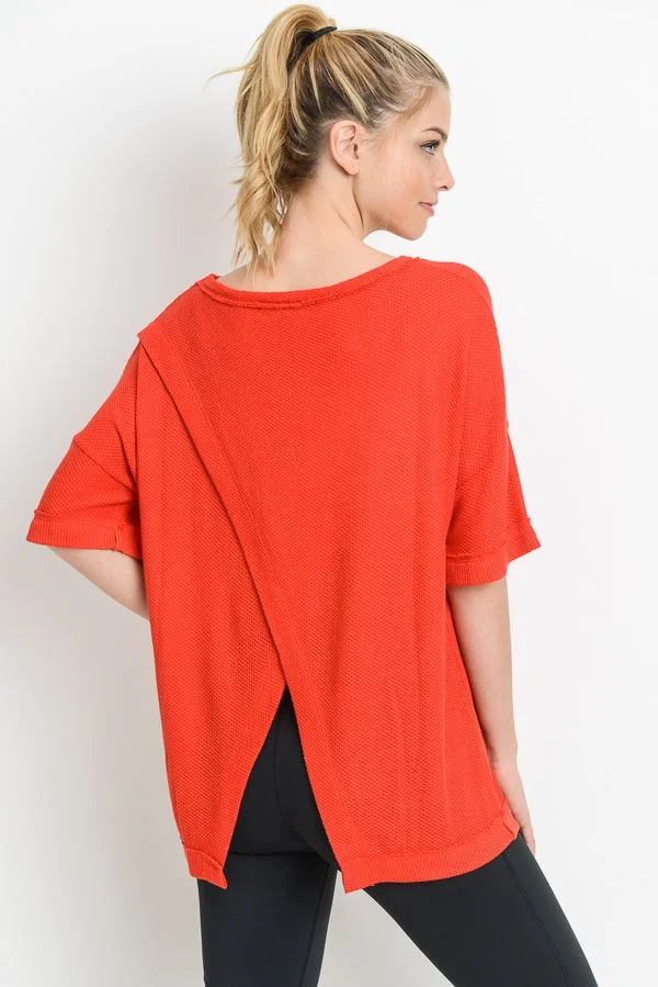 Red Overlay Tunic Top (Final Sale)