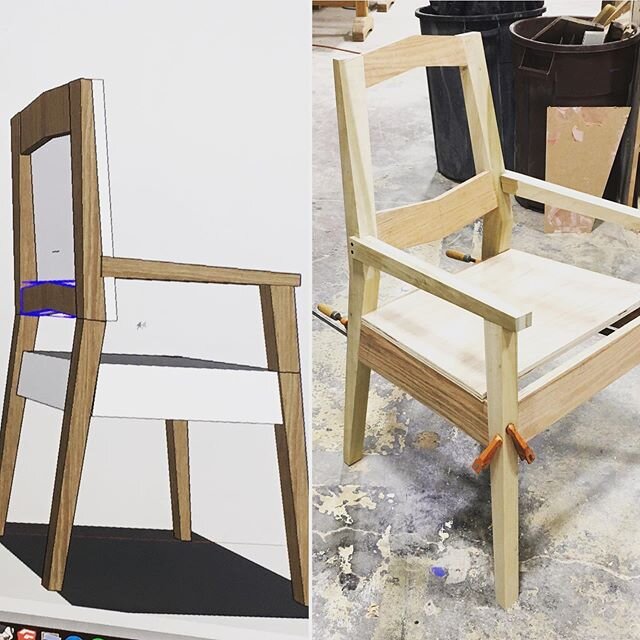 From 2d to 3D - bringing custom designs to fruition...
.
.
.
.
.
#tulsachair 
#furnituredesign 
#bespokefurniture 
#keepcraftalive 
#madeinmaine 
#woodlab