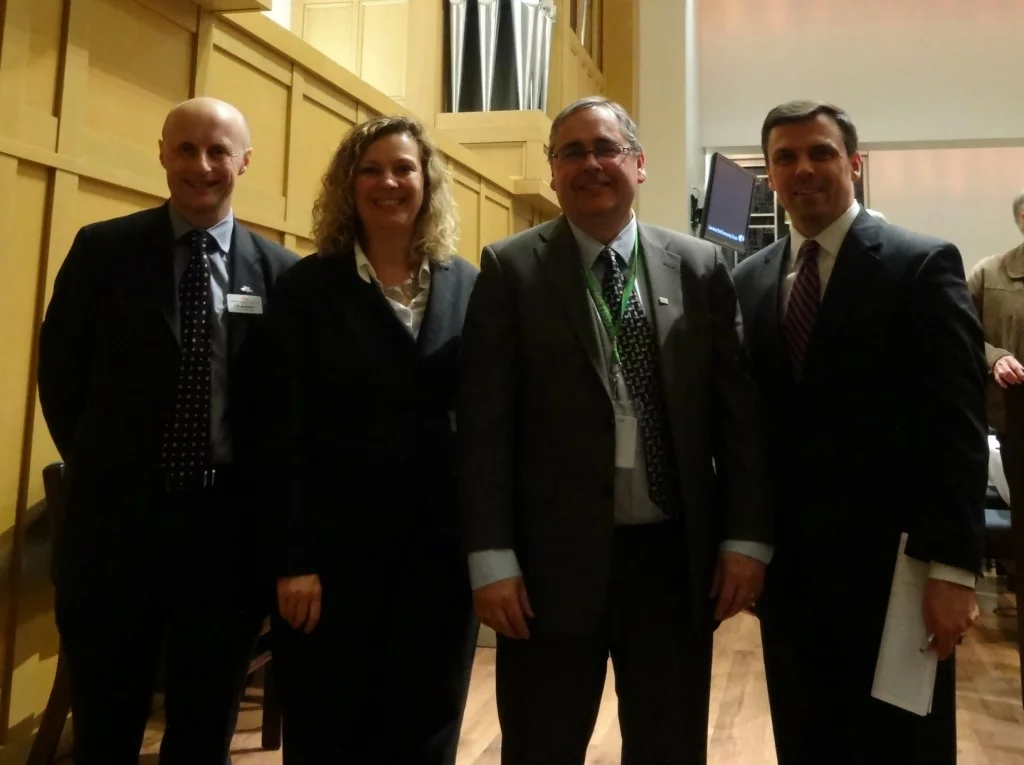 With TTC CEO Andy Byford, Metrolinx CEO Bruce McCuaig and Transportation Services GM Stephen Buckley f ollowing my Transit and Transportation Town Hall