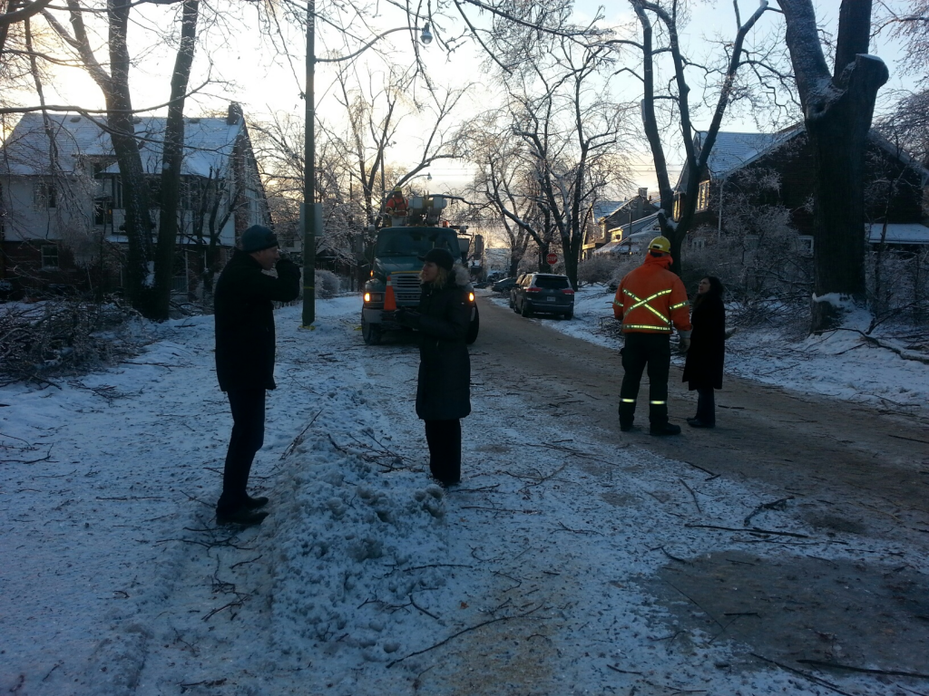 Speaking to a Ward 25 resident who had to move his young family on Christmas Eve due to a power outage.