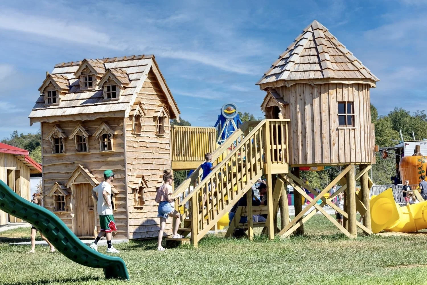 Life size birdhouses at Lark Ranch