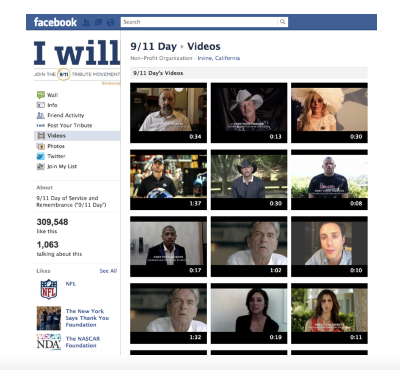  Hundreds of testimonial videos from celebrities and everyday people were posted on Facebook and the site gained 300,000 fans in just 70 days. 