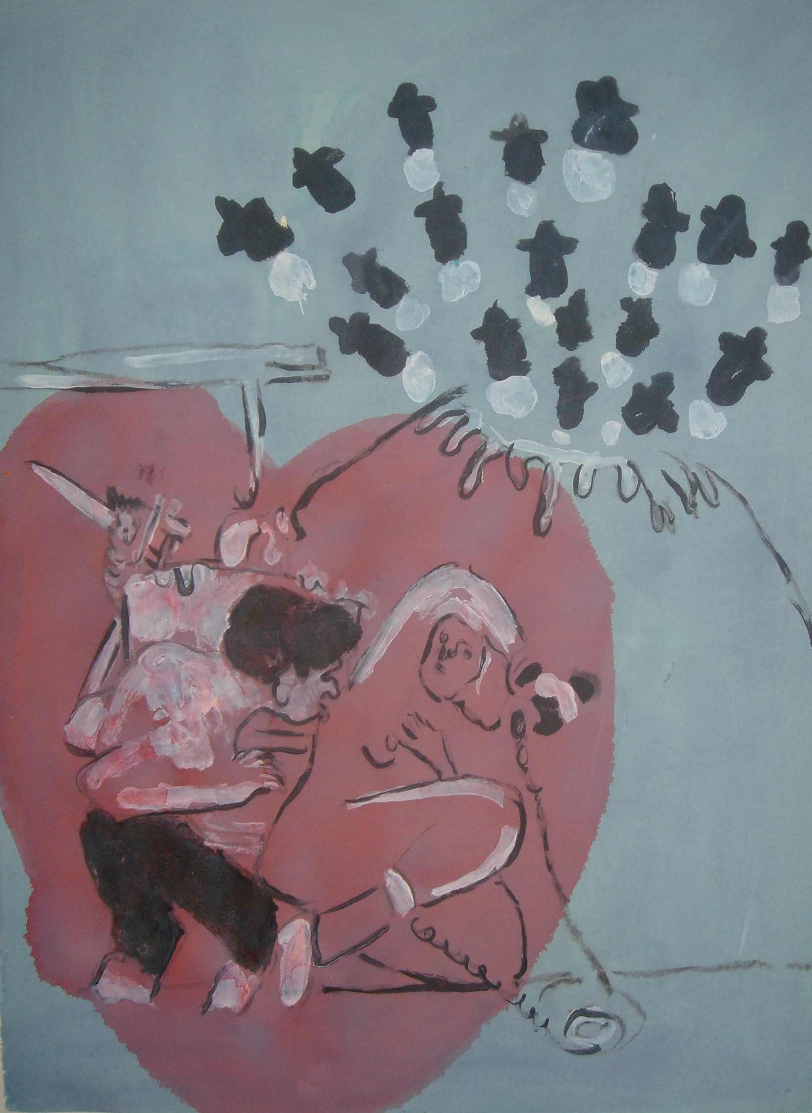 David Fludd, Artist & Model, 2002, Acrylic on Paper, 22 x 30.jpg