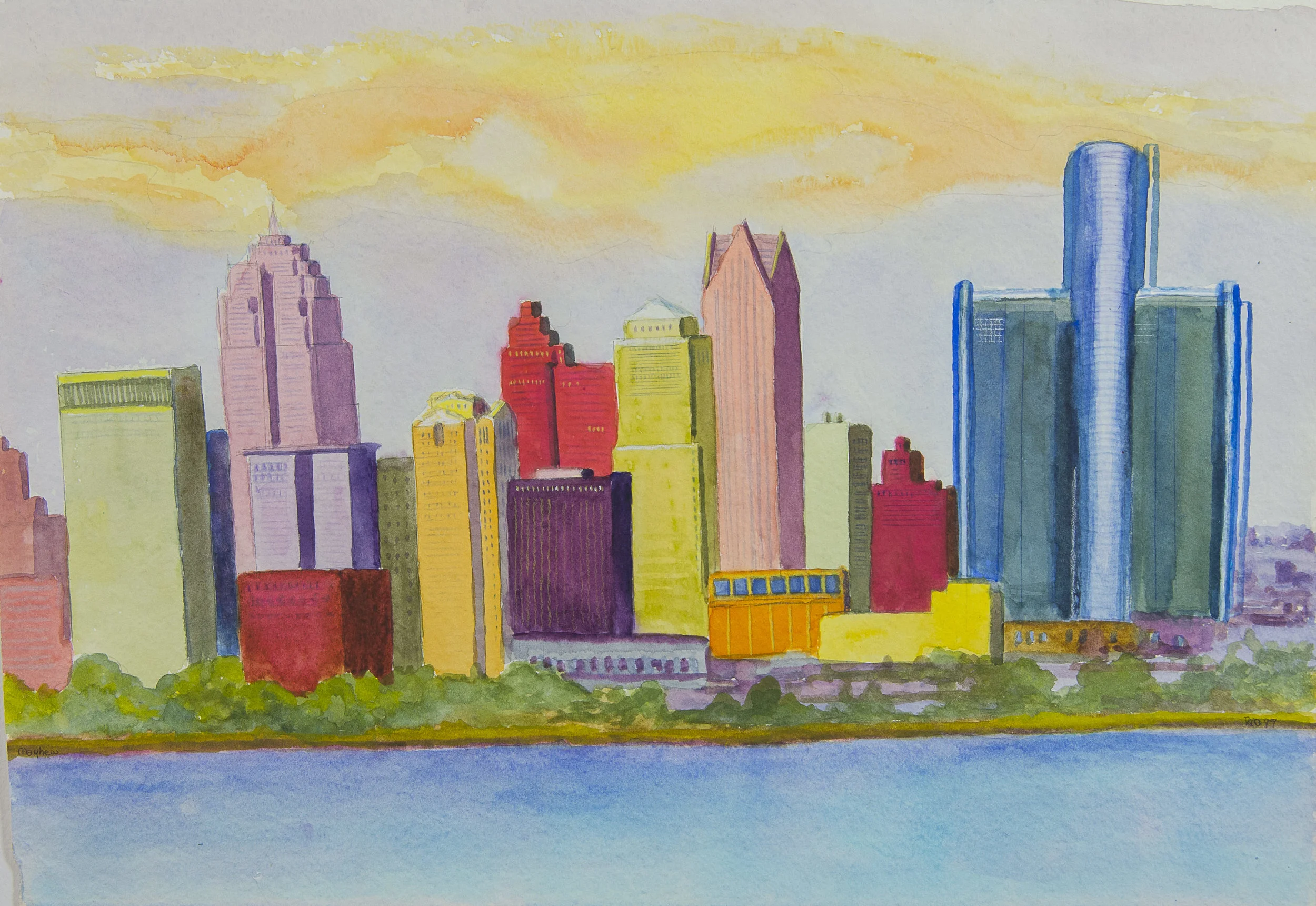 Richard Mayhew, Detroit Scape, 1999, CONTACT GALLERY FOR PRICE